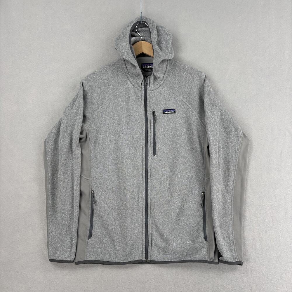 Patagonia Better Sweater Hoody Mens Large Gray Jacket Full Zip Fleece Outdoor